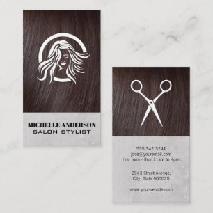 Brünettes Haar   Hair Stylist   Salon Visitenkarte