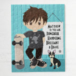 Brünettes mächtiges und tapferes Jigsaw-Puzzle Puzzle<br><div class="desc">Personalisiertes multikulturelles Puzzle mit positiver Bestätigung für Kinder. Bitte Karo mehr von meinen personalisierten Geschenken raus.</div>