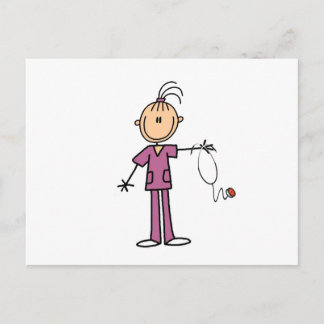 Brünettes Strichmännchen Nurse Postkarte