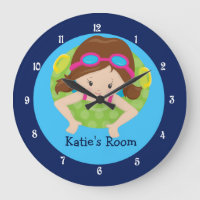 Brünettes Swim Team Girls Schlafzimmer Custom Blue