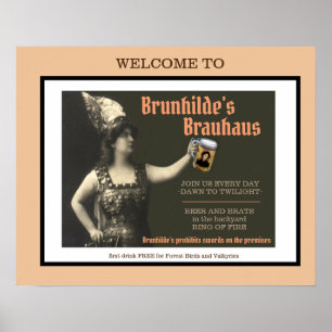 BRUNHILDE BRAUHAUS BAR-PLAKAT POSTER