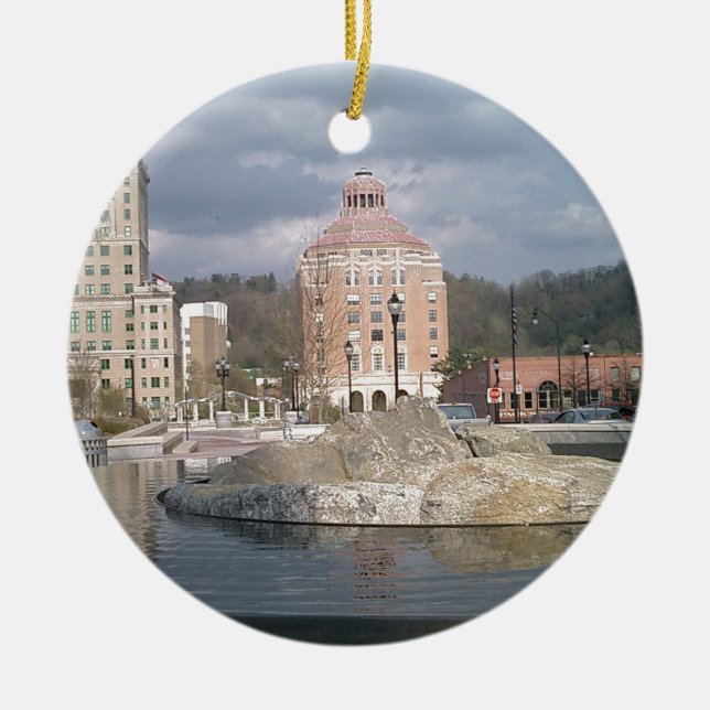 Brunnen Ashevilles nc Keramikornament (Vorne)