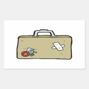 Brunnen benutzte Koffer-Aufkleber Rechteckiger Aufkleber