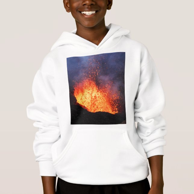 Brunnen der heißen Lava bricht aus Kratervulkan Hoodie (Vorderseite)