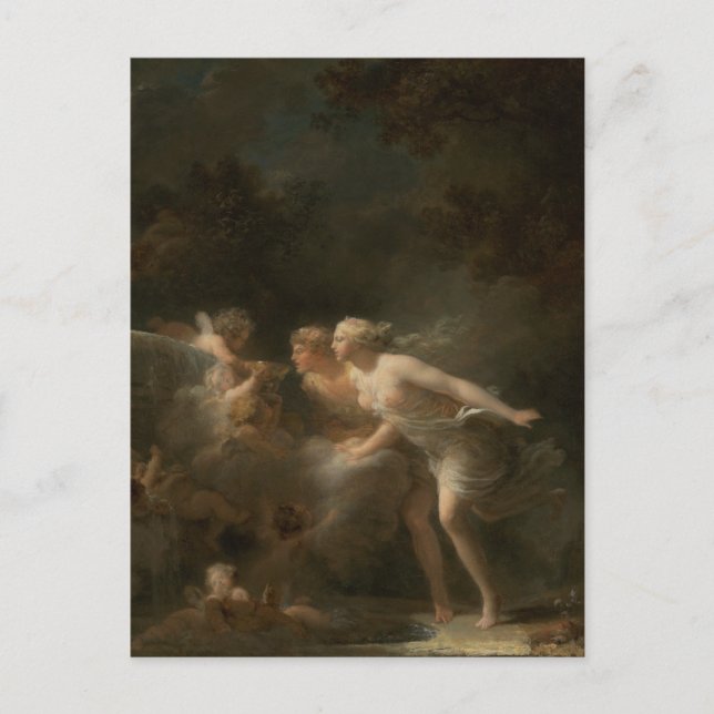 Brunnen der Liebe von Jean-Honore Fragonard Postkarte (Vorderseite)