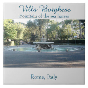 Brunnen der Meerpferde, Villa Borghese Garden Fliese