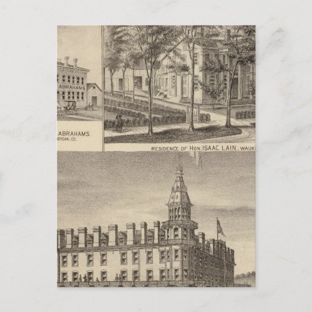 Brunnen-Frühlingshaus & Lain-Wohnsitz Postkarte (Vorderseite)