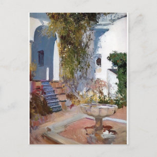Brunnen im Alcazin Sevilla von Joaquín Sorolla Postkarte