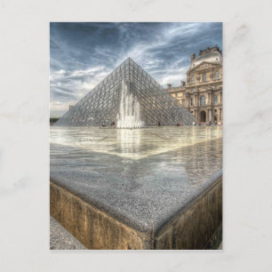 Brunnen im Louvre, Paris Frankreich Postkarte