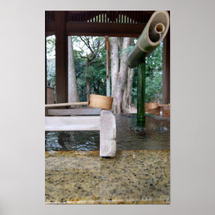 Brunnen im Meiji-Schrein Tokio Poster