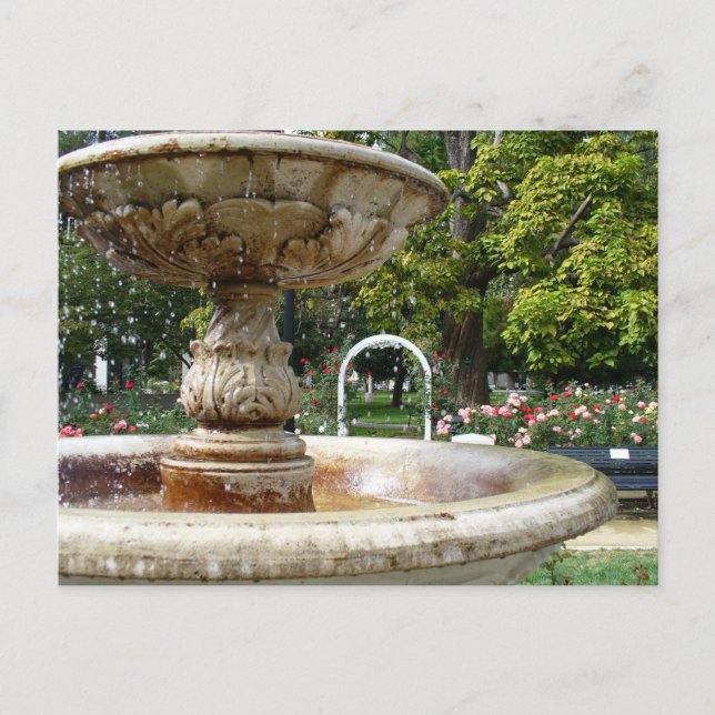 Brunnen im Park Postkarte (Vorderseite)