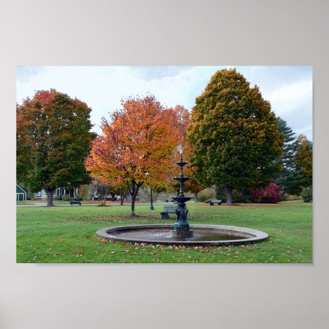 Brunnen in Lyndonville, Vermont, Bandstand Park Poster (Vorne)