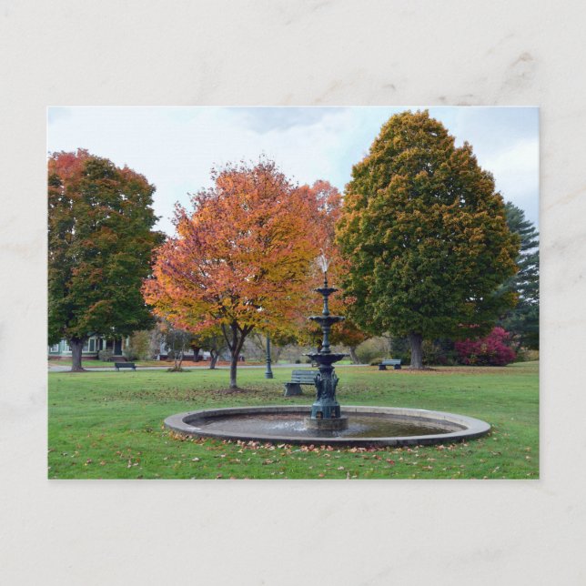 Brunnen in Lyndonville, Vermont, Bandstand Park Postkarte (Vorderseite)