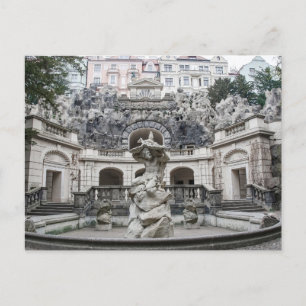 Brunnen mit Neptun-Statue in Prag Feiertagspostkarte