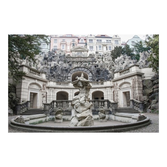 Brunnen mit Neptun-Statue in Prag Fotodruck (Vorne)