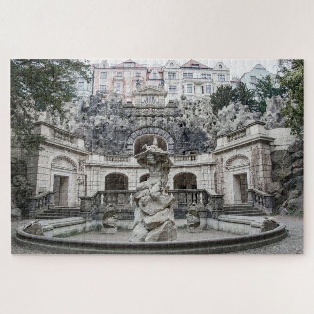 Brunnen mit Neptun-Statue in Prag Jigsaw Puzz Puzzle (Horizontal)