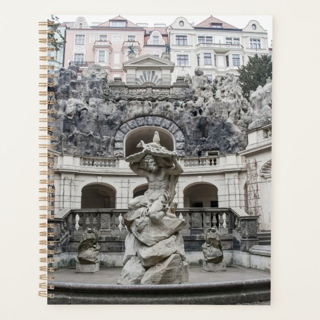 Brunnen mit Neptun-Statue in Prag Planer (Vorderseite)