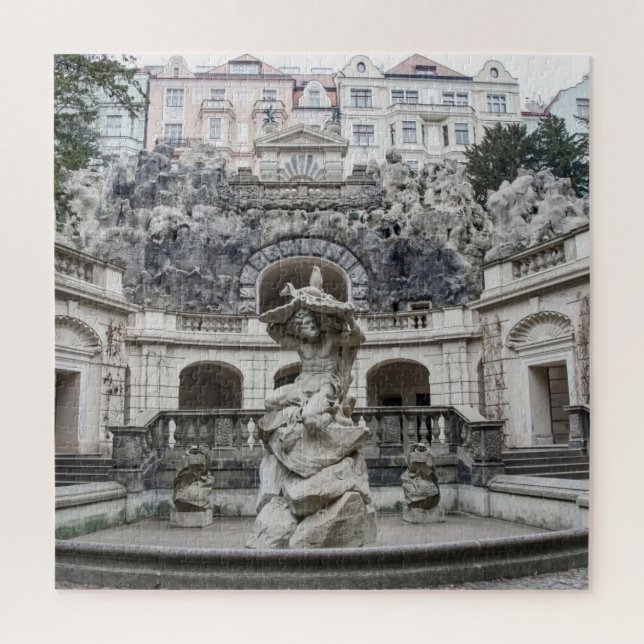 Brunnen mit Neptun-Statue in Prag Puzzle (Vertikal)