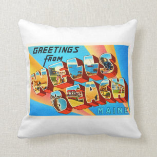 Brunnen-Strand Maine ICH alte Vintage Kissen
