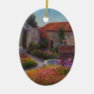 Brunnen und Garten an Carmel Auftrag Keramikornament
