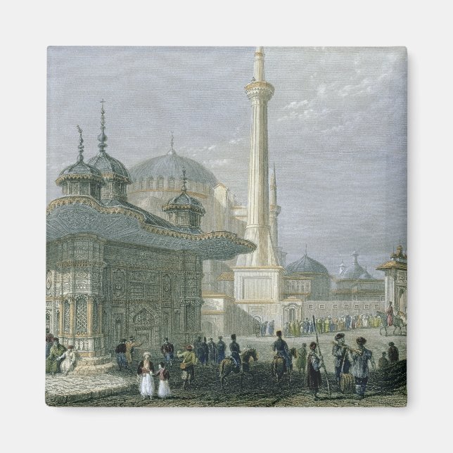Brunnen und Platz von St. Sophia, Istanbul, Engra Magnet (Vorne)