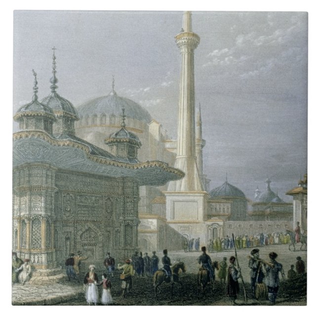 Brunnen und Quadrat von St. Sophia, Istanbul, Fliese (Vorderseite)