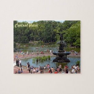 Brunnen und See im Central Park, New York City Puzzle