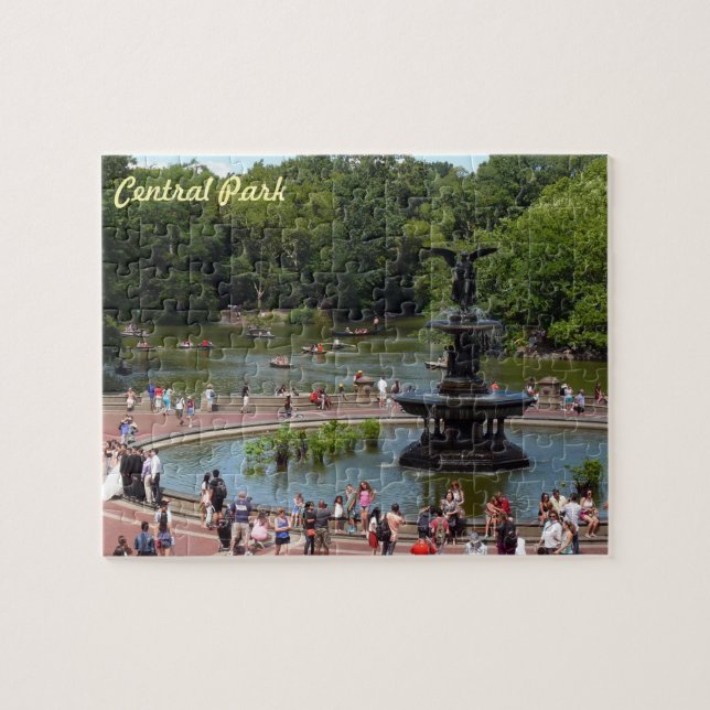Brunnen und See im Central Park, New York City Puzzle (Horizontal)