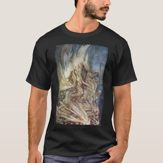 Brünnhilde und der Begräbnis- Pyre von Siegfried T-Shirt (Vorderseite)