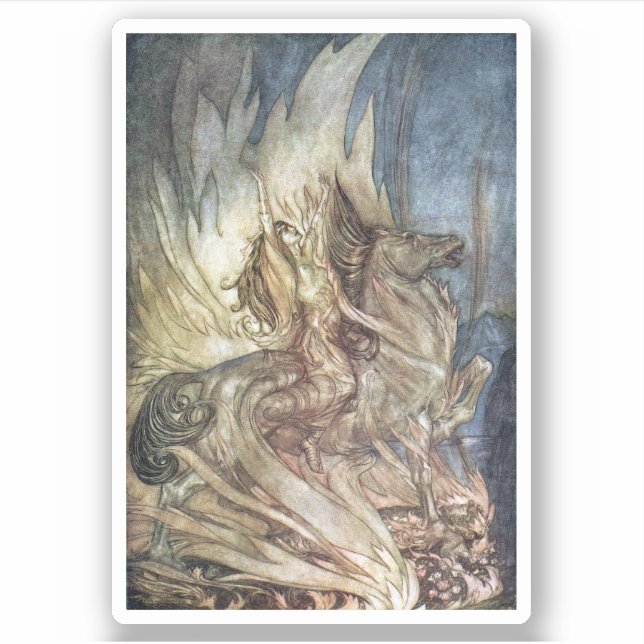 Brünnhilde und der Bestattungstest von Siegfried Aufkleber (Vorderseite)