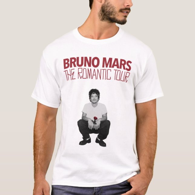 Bruno Mars The Romantic Tour 2026 Rose T-Shirt (Vorderseite)