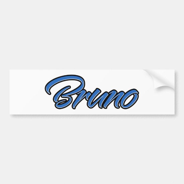 Bruno Name blue Aufkleber Sticker Autoaufkleber (Vorne)