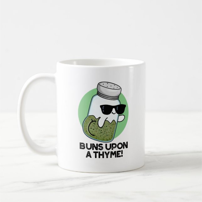 Bruns auf einem Thyme Funny Herb Pub Kaffeetasse (Links)