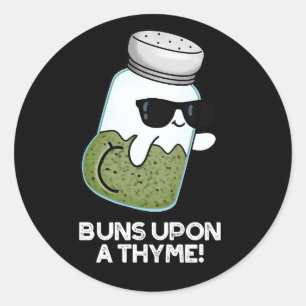 Bruns auf einem Thyme Funny Kraut Pub Dark BG Runder Aufkleber