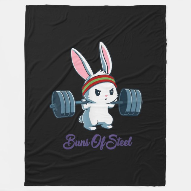 Bruns von Ness Rabbit Bunny Lover Gym Workout Funn Fleecedecke (Vorderseite)