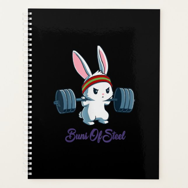 Bruns von Ness Rabbit Bunny Lover Gym Workout Funn Planer (Vorderseite)