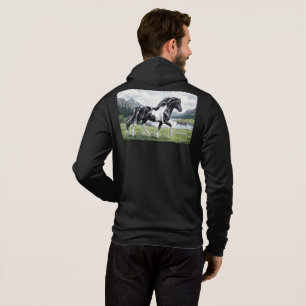 Brunskjottur Schwarzer Pinto-Isländer Wasserfarbe Hoodie