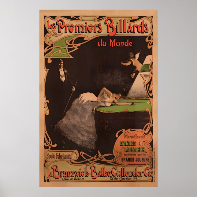 Brunswick Billards Vintage Poster (Vorne)