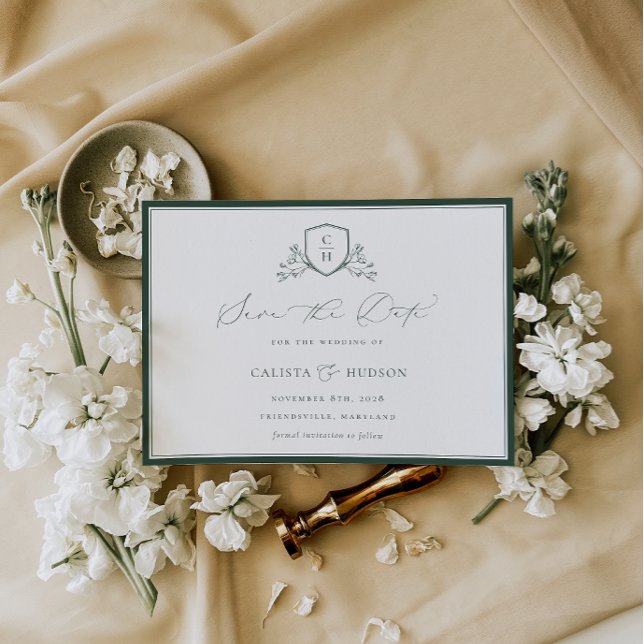 BRUNSWICK CREST Monogramm-Hochzeit Save The Date (Von Creator hochgeladen)