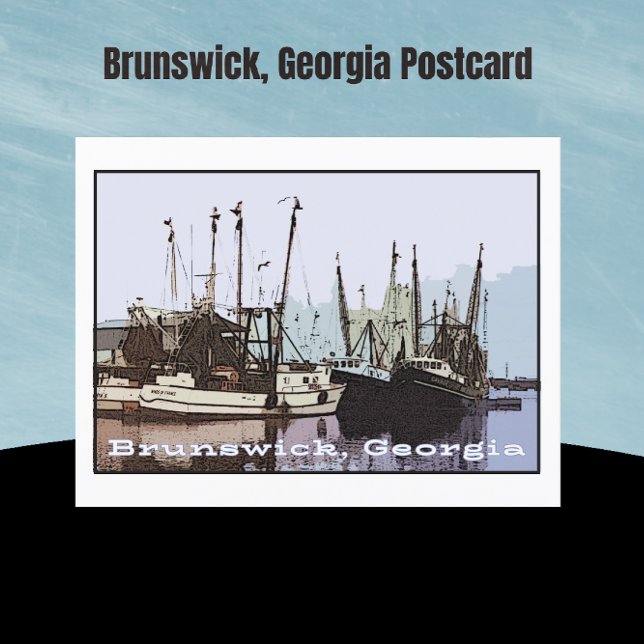 Brunswick, Georgia Coast Shrimp Boats Postkarte (Von Creator hochgeladen)