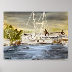 Brunswick Harbour nautical poster print