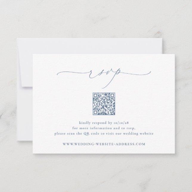 BRUNSWICK Hochzeits-QR-Code RSVP Karte (Vorderseite)