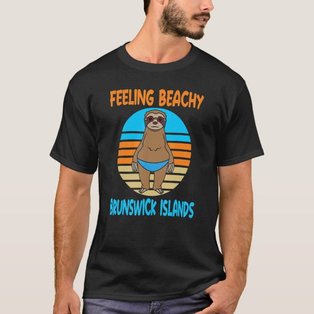 Brunswick Islands Vacation Fun Sloth T-Shirt (Vorderseite)