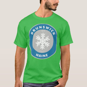 Brunswick Maine ME Winter Snowflake Abzeichen Sou T-Shirt