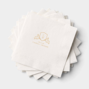 BRUNSWICK WAPPEN Monogram Wedding Servietten Mit Folie