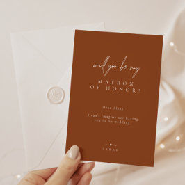 Brunt Orange wirst du meine Ehrenmatrone sein Einladung