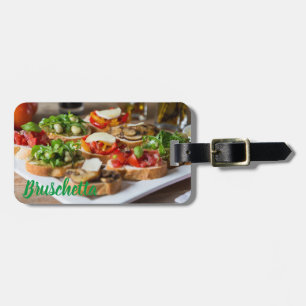 Bruschetta Antipasti mit Bohnen und Arugula, Gepäckanhänger