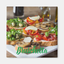 Bruschetta Antipasti mit Bohnen und Arugula,