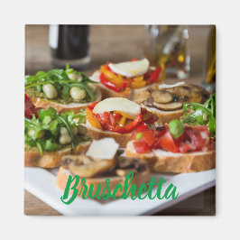 Bruschetta Antipasti mit Bohnen und Arugula, Magnet