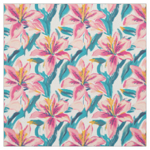 Brush Bloom Lilies Stoff